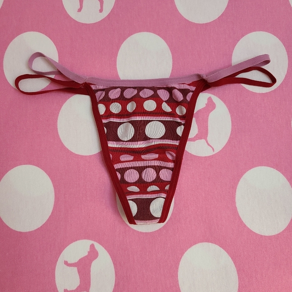 Rare VTG VS PINK Cotton Low Rise Double String Thong Panty Size XS - Picture 1 of 6